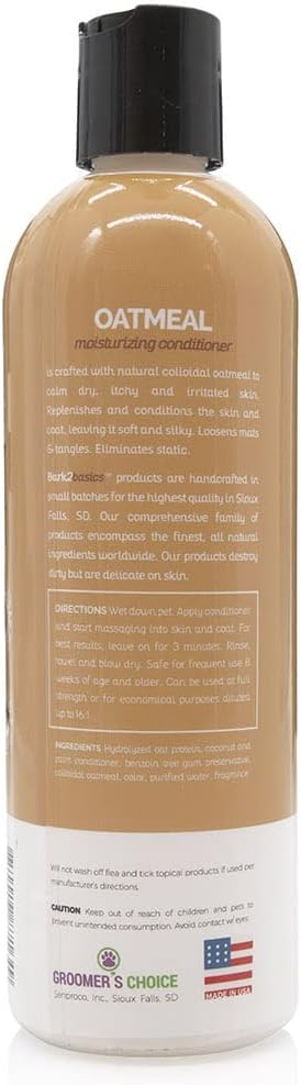 Bark2Basics Oatmeal Dog Conditioner lather gently softening tangled fur