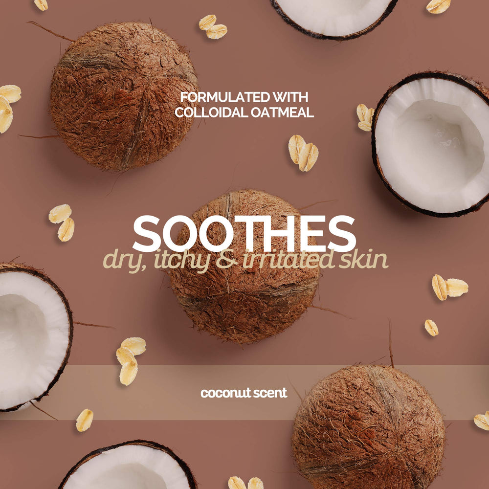Bark2Basics oatmeal shampoo ingredients label—natural oatmeal hydrates skin.