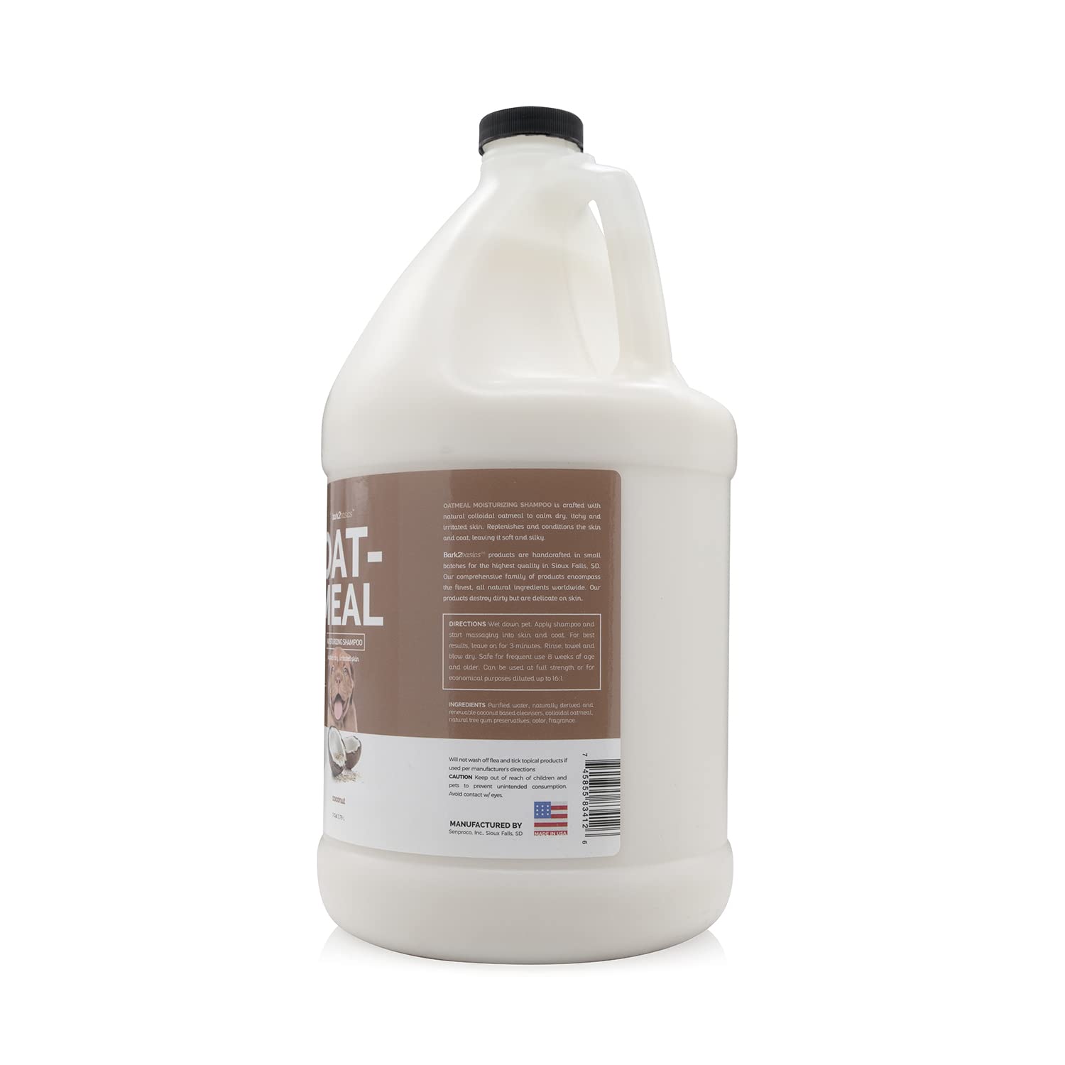 Bark2Basics oatmeal shampoo lather on coat—easy, refreshing cleansing.