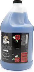 Rock The Dog shampoo lather highlights coconut cream fragrance for a refreshed coat.
