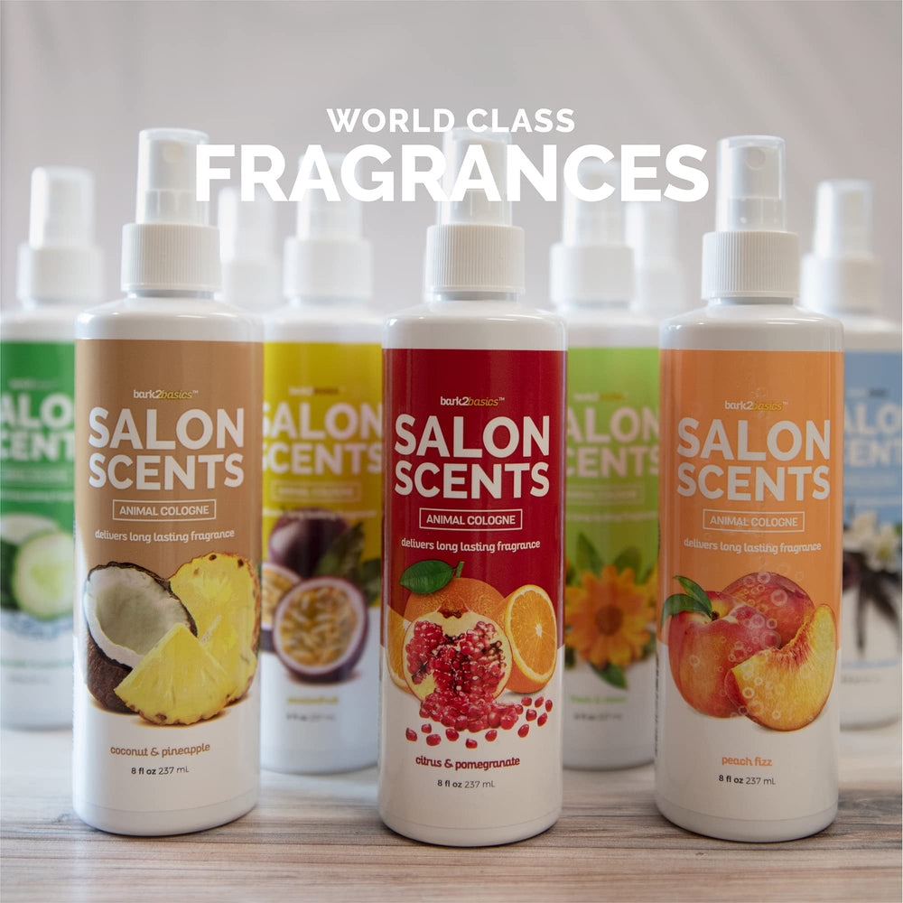 Bark2Basics Salon Scents pet-grooming-session scene with pets enjoying refreshed coats