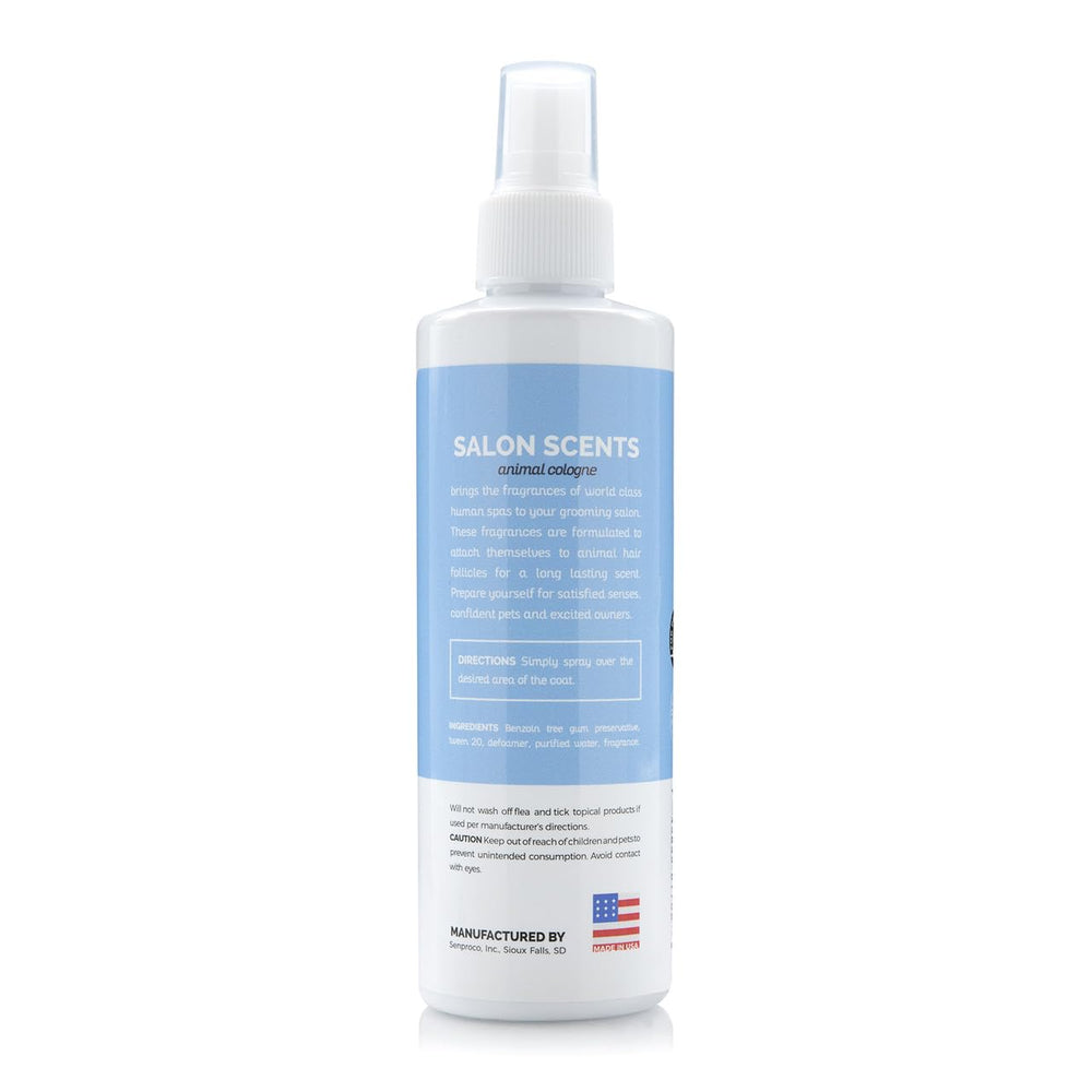 Bark2Basics Salon Scents applying on coat shows even distribution of vanilla raspberry fragrance