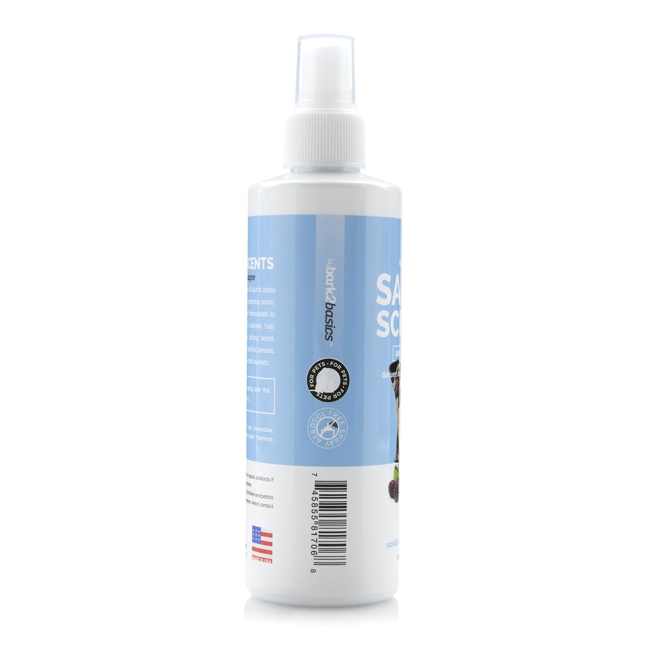 Bark2Basics Salon Scents spray bottle ready to use for quick pet deodorizing between baths