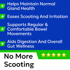 BARK&SPARK Anal Gland Treats scoot-free bites showcase fiber-rich formula for smoother stools.