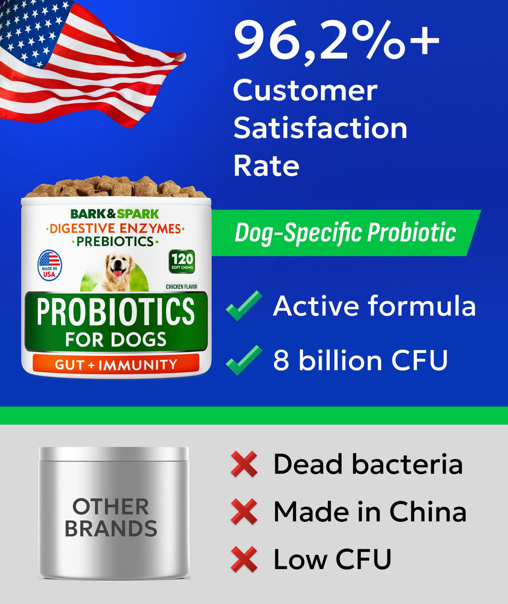 BARK&SPARK digestive health label highlights enzymes and prebiotic blend