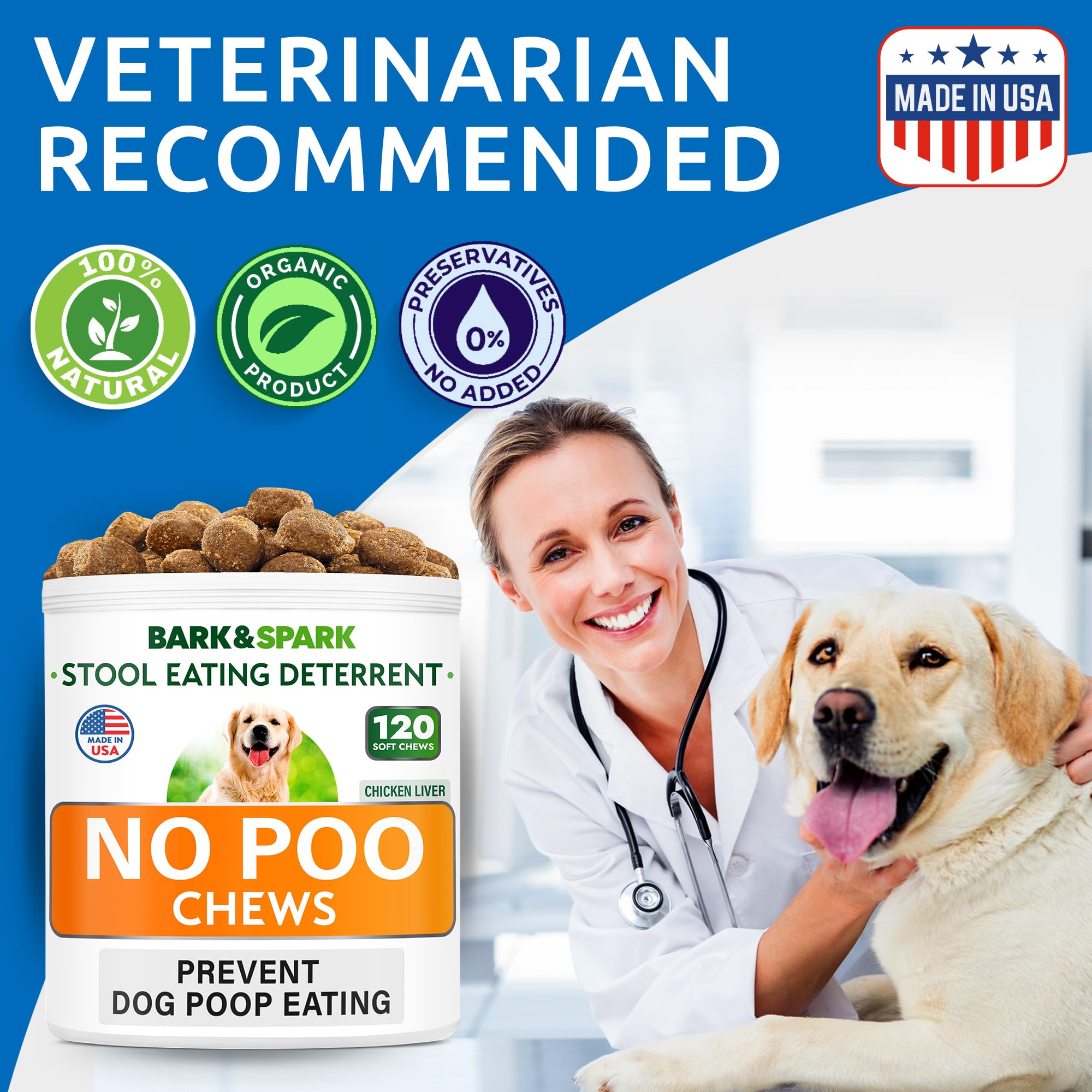 BARK&SPARK No Poo Treats USA-made seal signals quality.