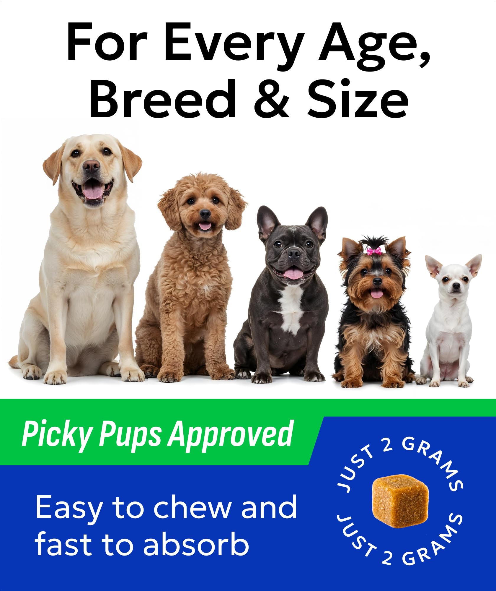 BARK&SPARK USA-made label on probiotic chews