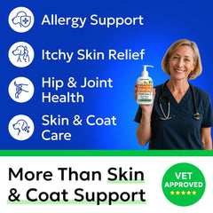 BARK&SPARK wild alaskan salmon oil liquid emphasizes EPA+DHA for joint comfort.