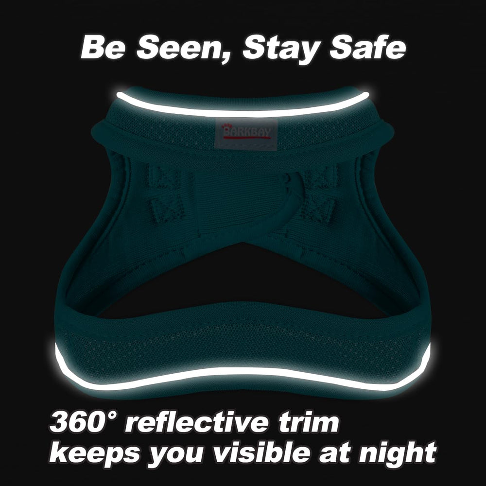 BARKBAY 360 reflective trim harness increases visibility for safer walks
