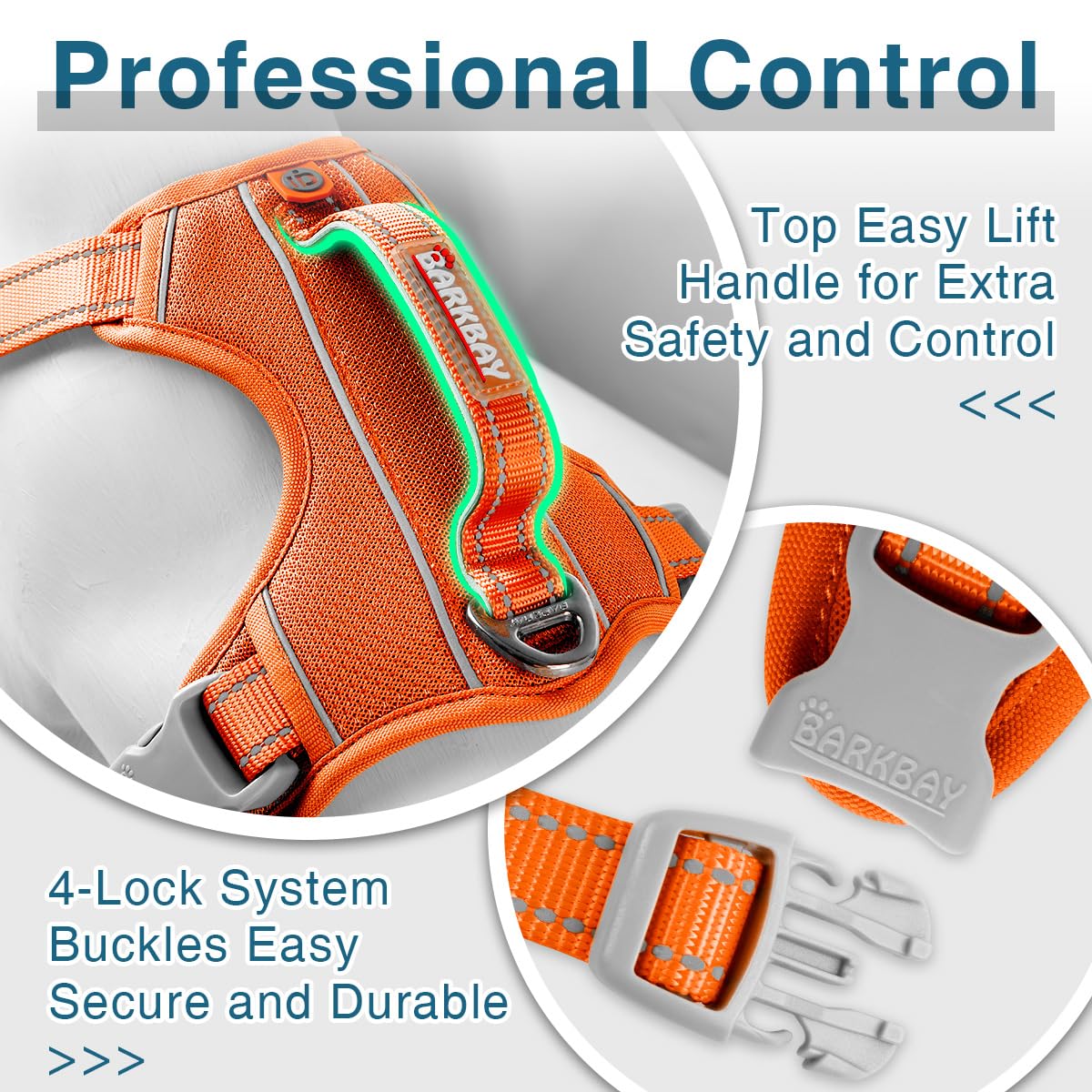 BARKBAY heavy-duty nylon construction supports durable daily wear.