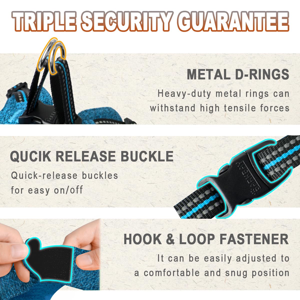 BARKBAY no-pull design helps guide active dogs with comfortable restraint