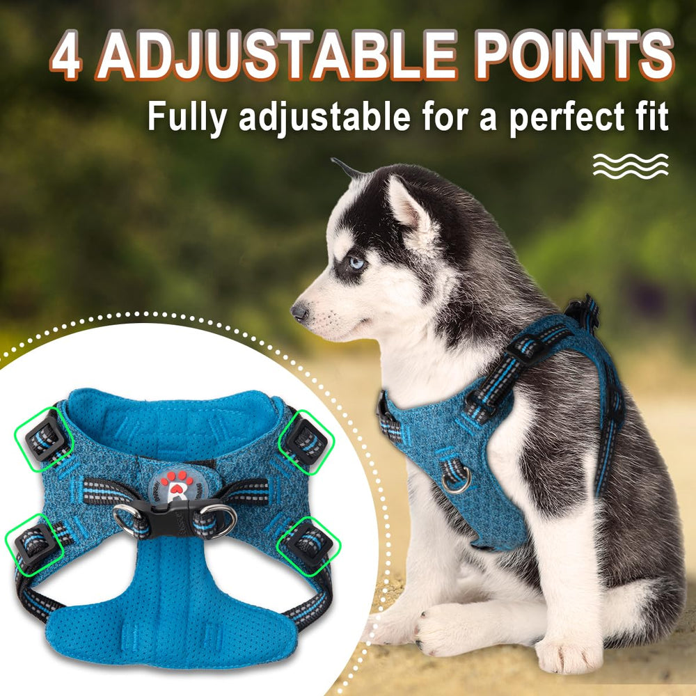 BARKBAY soft-breathable fabric harness for comfort on long walks