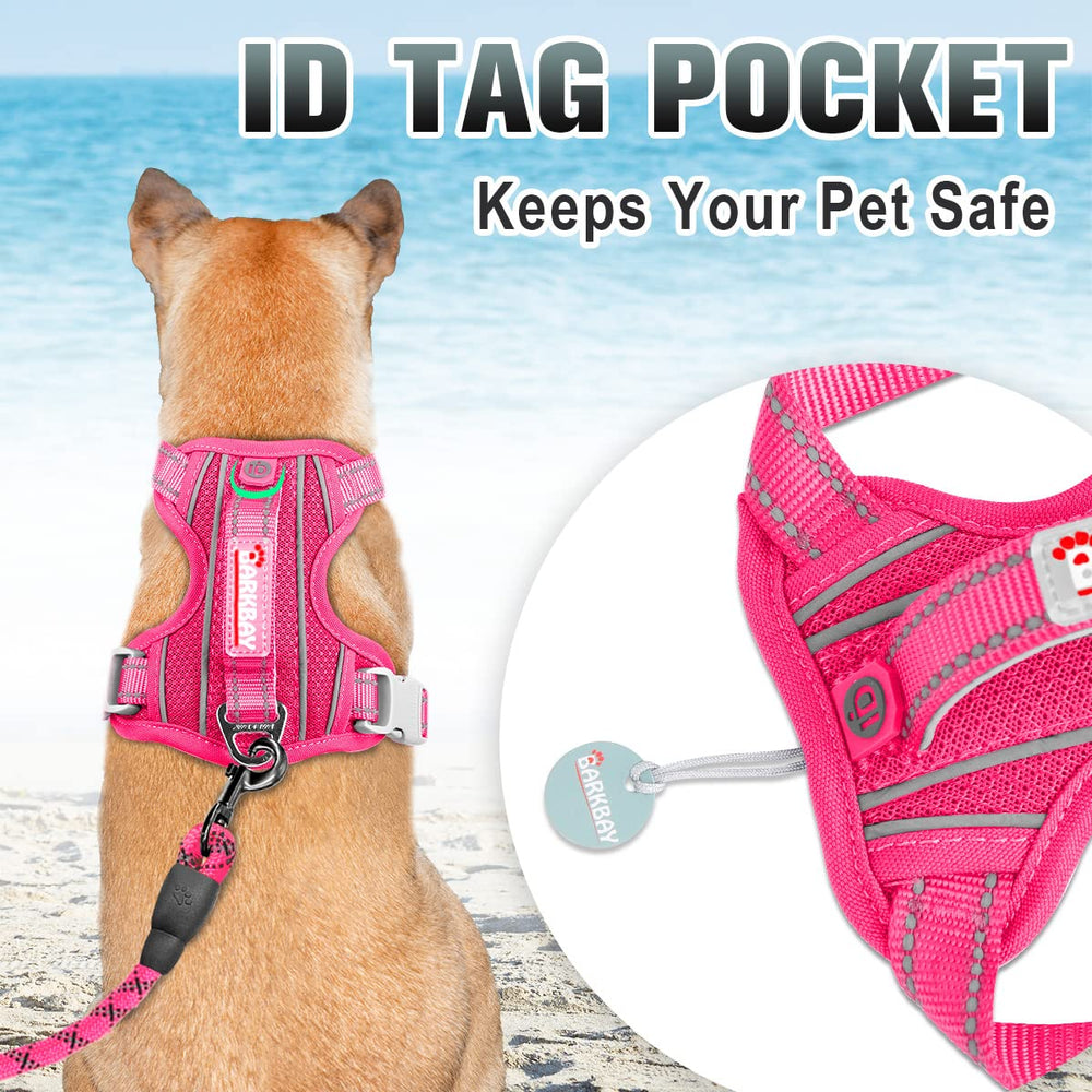 BARKBAY front clip harness pink with easy control handle