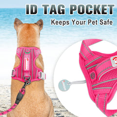 BARKBAY front clip harness pink with easy control handle
