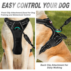 BARKBAY No Pull Harness back attachment point for versatile leash setup.