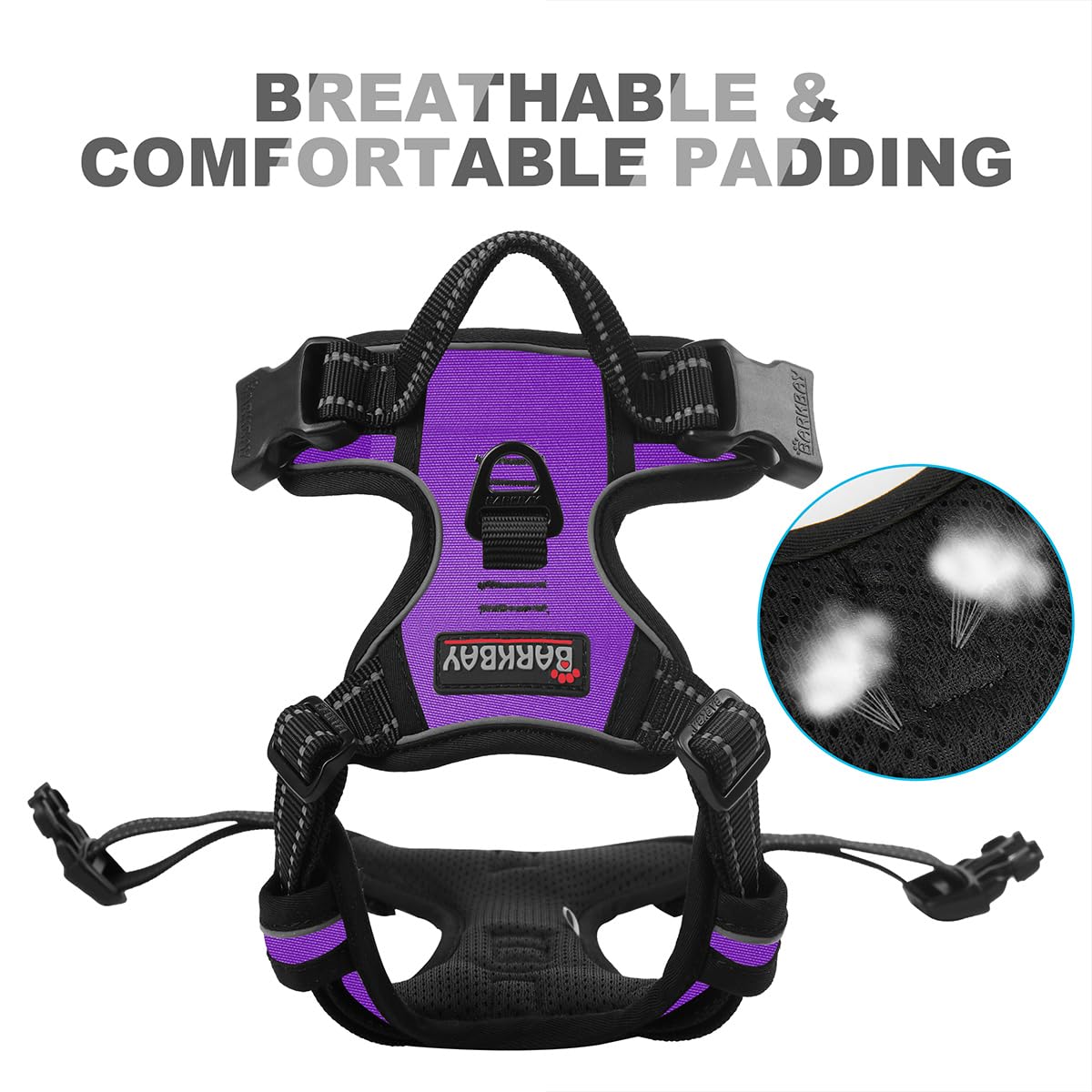 BARKBAY No Pull Harness adjustable strap lets you tailor fit for comfort