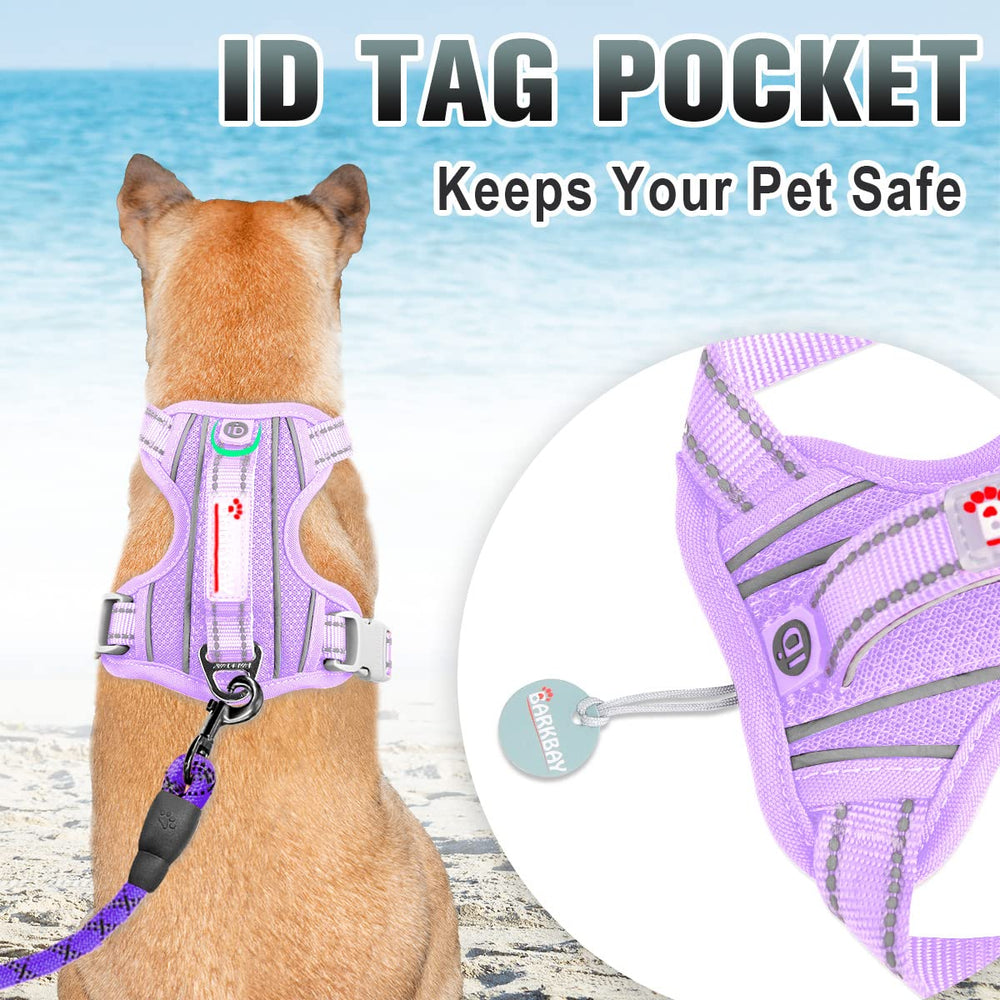 BARKBAY No Pull Harness back D-ring supports casual strolls