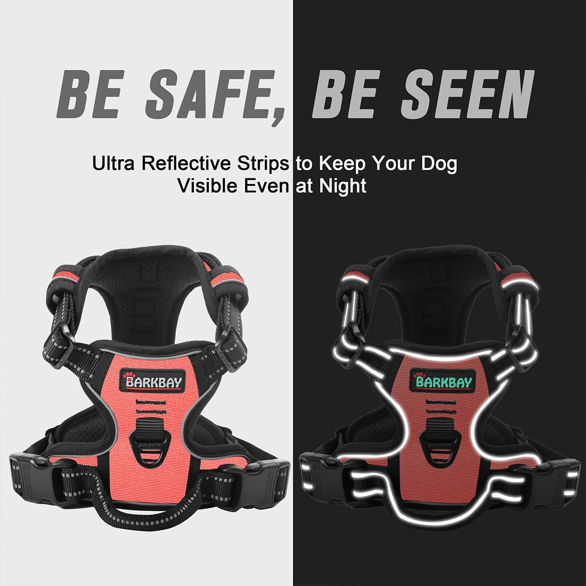 BARKBAY No Pull Harness lightweight No Rip Nylon for easy wear.