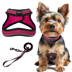 BARKBAY step-in dog harness XXS pink, easy on/off for quick neighborhood strolls