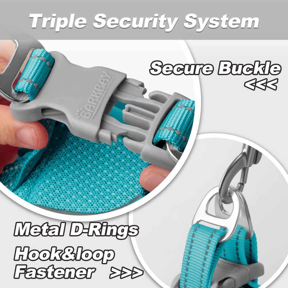 BARKBAY Velcro-secure harness demonstrates snug, adjustable closure for a secure fit