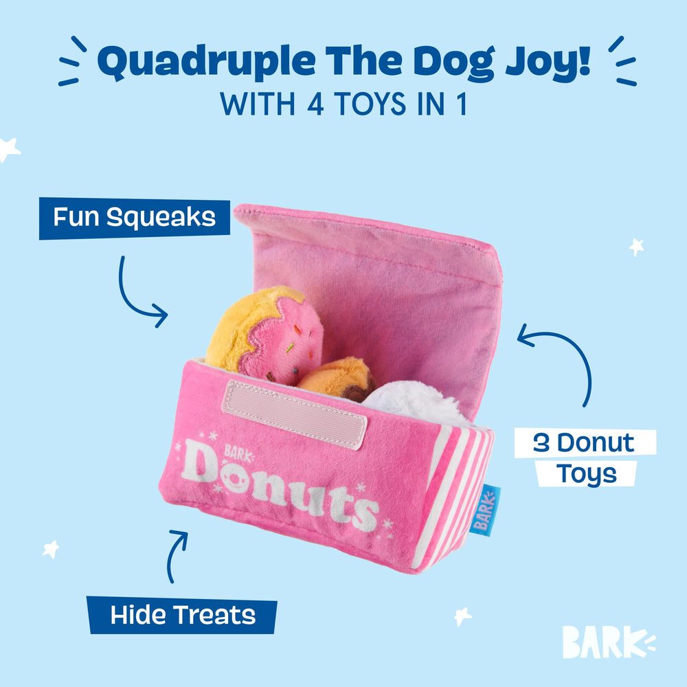 BarkBox Barker’s Dozen Donuts squeaker-donut engages dogs during play