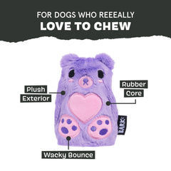BarkBox Bear Hugger wacky bounce core in action during fetch