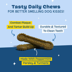 Barkbox Bright dental sticks pack 15 chews for medium dogs.