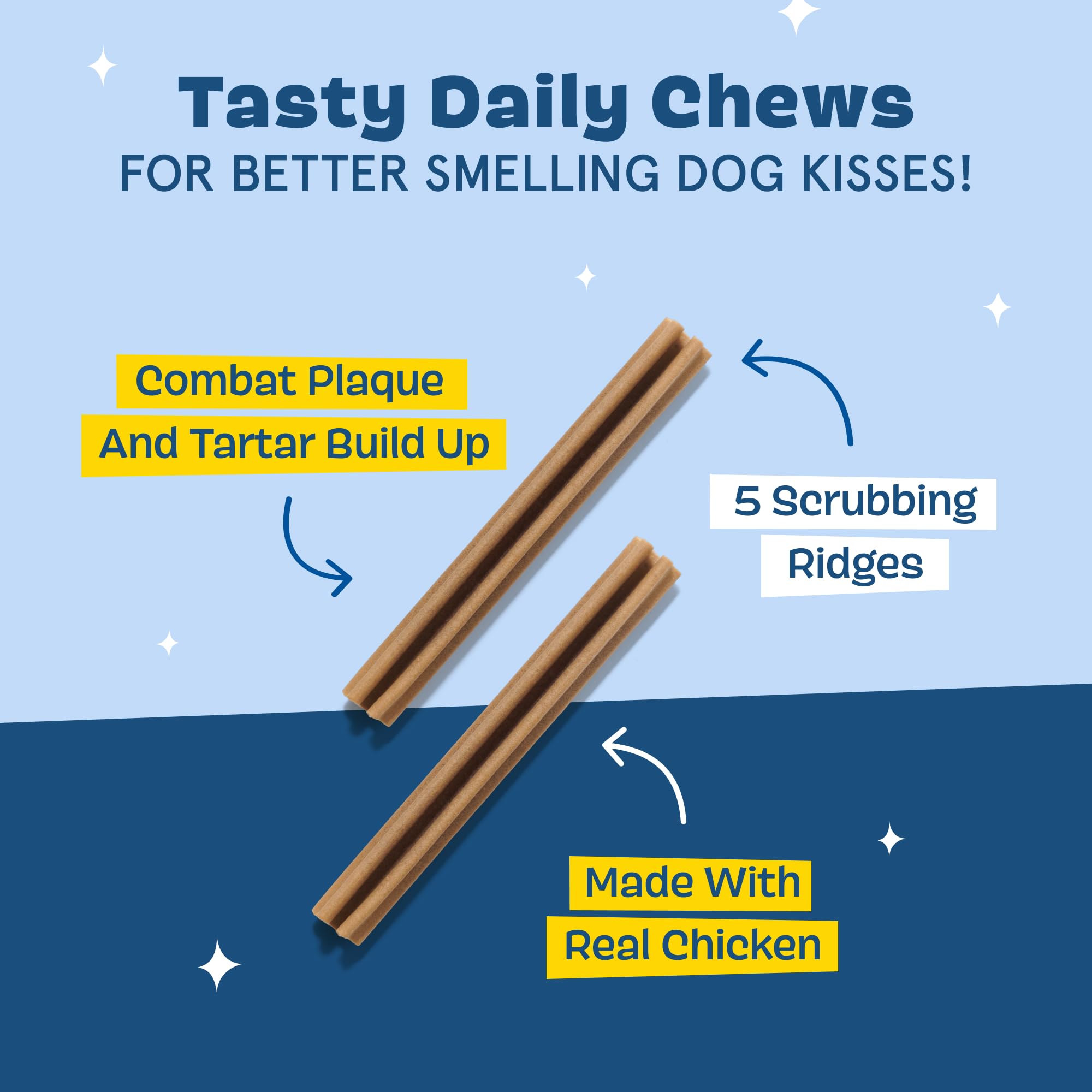 Barkbox Bright dental sticks ridges close-up illustrate gum-massaging texture and thorough cleaning.