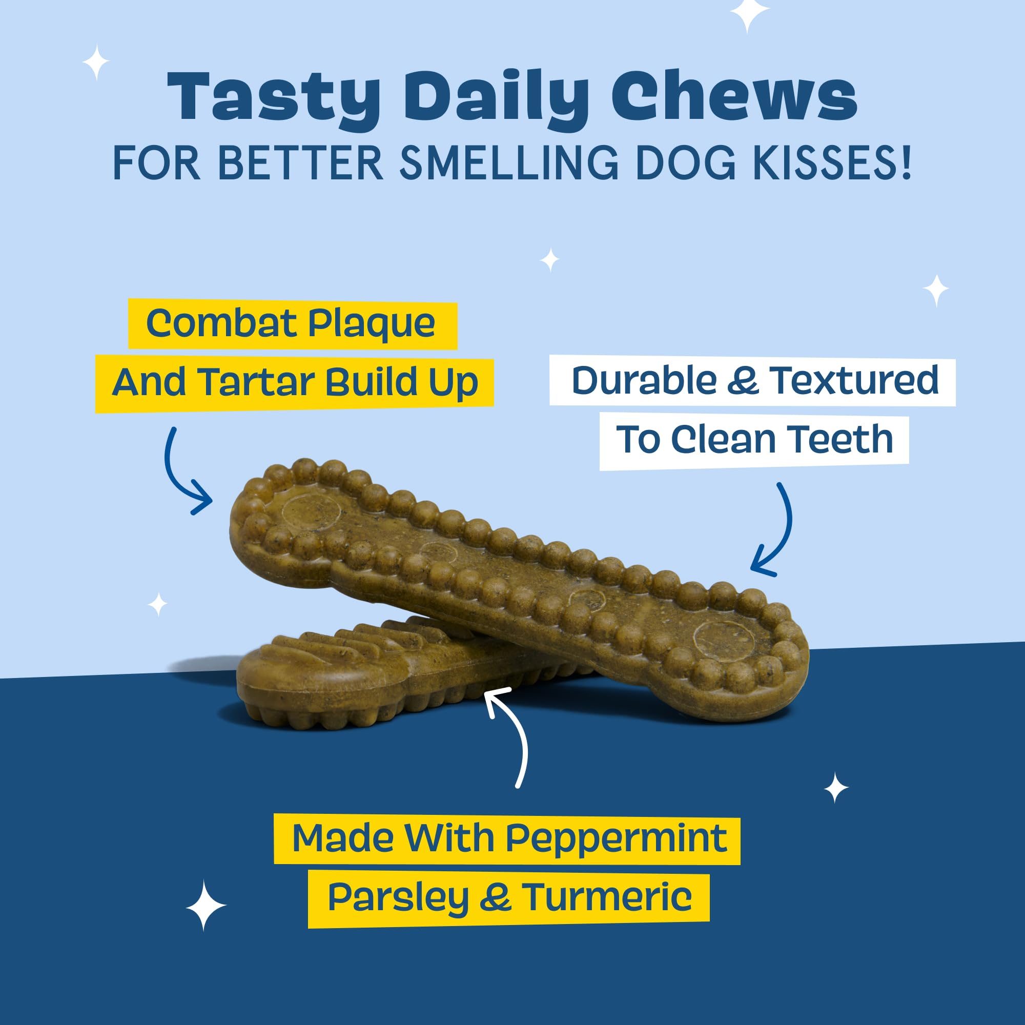 BarkBox Bright dental chews ridges closeup showing scrubbing ridges for cleaning action