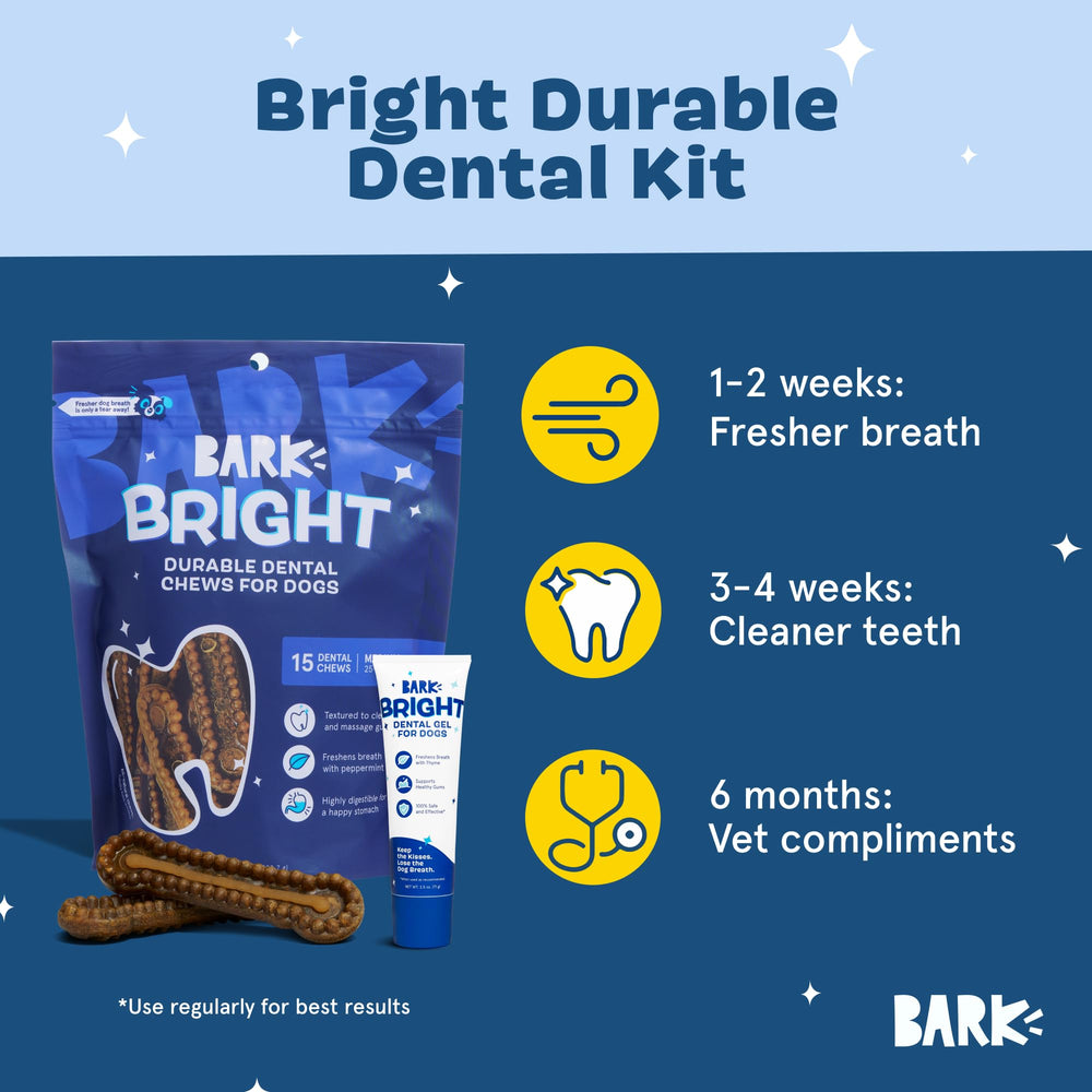 Close-up of ridges on Barkbox Bright sticks designed to scrub teeth