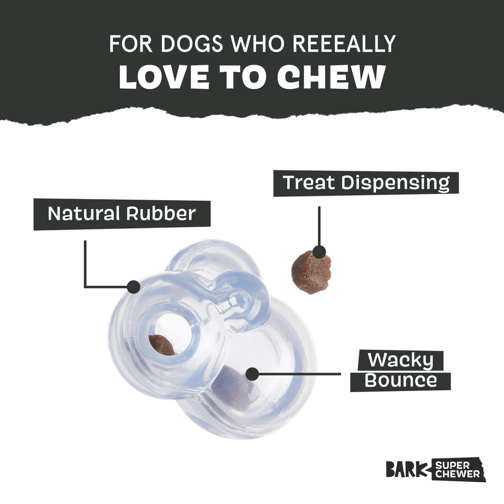 BarkBox Bubbler see-through rubber reveals treats inside—adds excitement