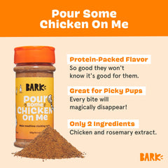 BarkBox Chicken Topper rosemary infusion adds aroma that enhances mealtime appeal.