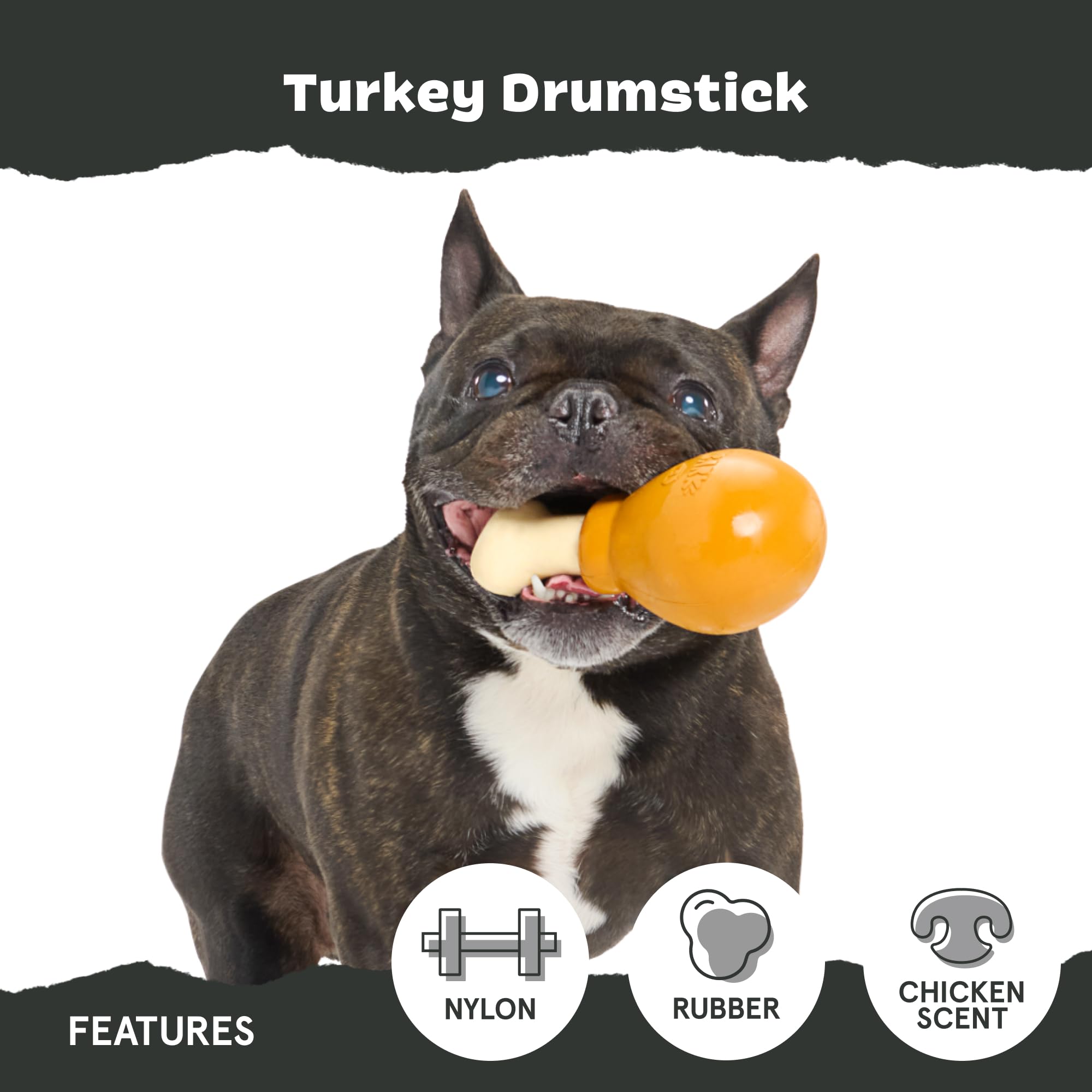 Barkbox diseño único facilita sujetar el juguete con la boca.