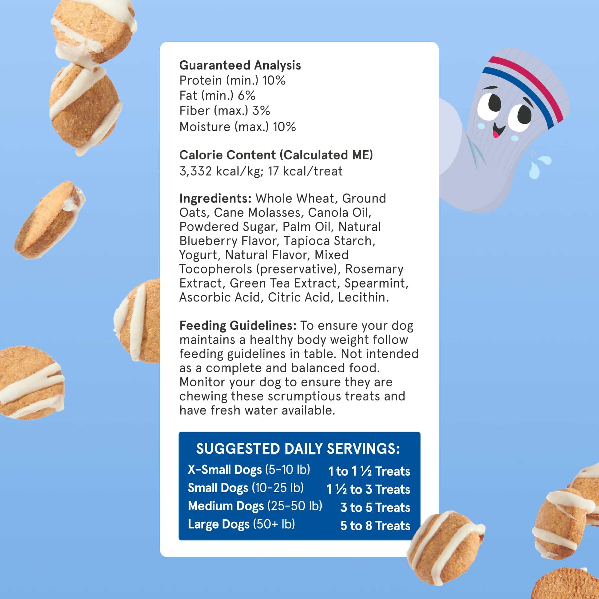 Barkbox Frosted Socks nutritious-grains: gentle crunch with tummy-friendly ingredients for everyday treats.