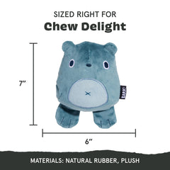 BarkBox Grey Bear Hugger with treat grooves for tasty rewards.