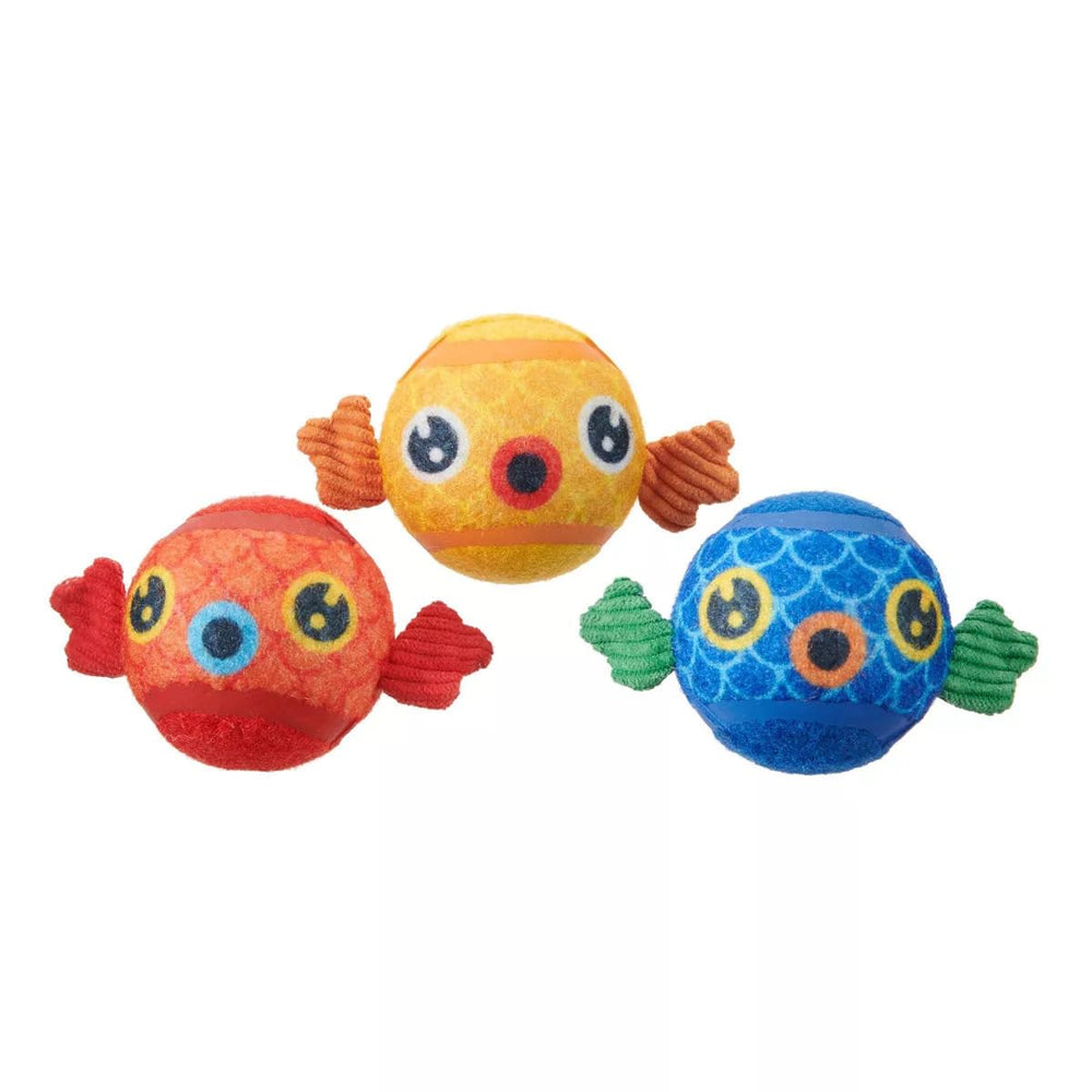 Barkbox Guppies Trio durable tennis balls for tough chewers support energetic fetch.