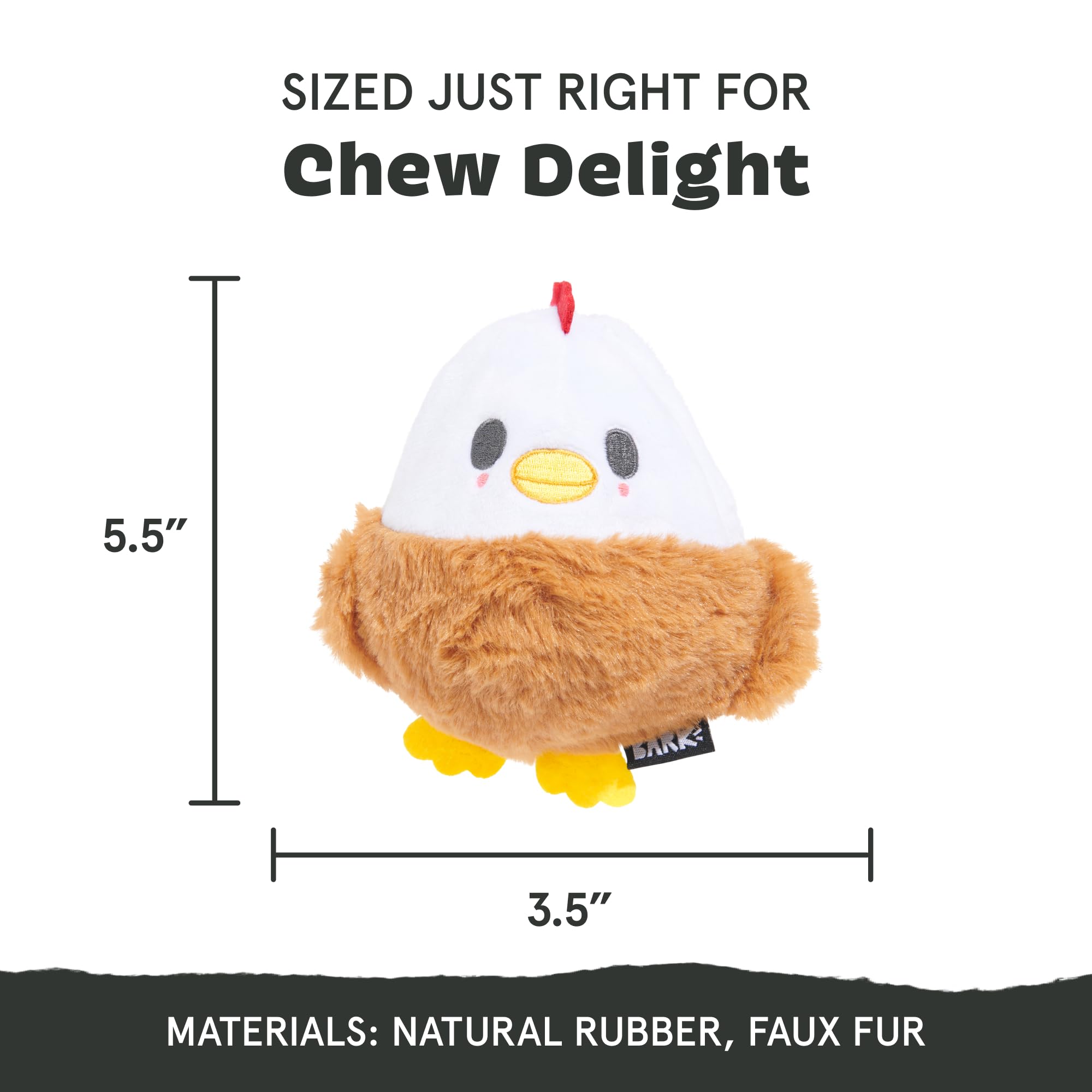 BarkBox Hatch Me If You Can bird toy inside encourages playful tugging.