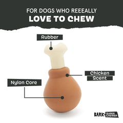 Barkbox núcleo nylon duro visible, proporciona un buen agarre para masticadores fuertes.