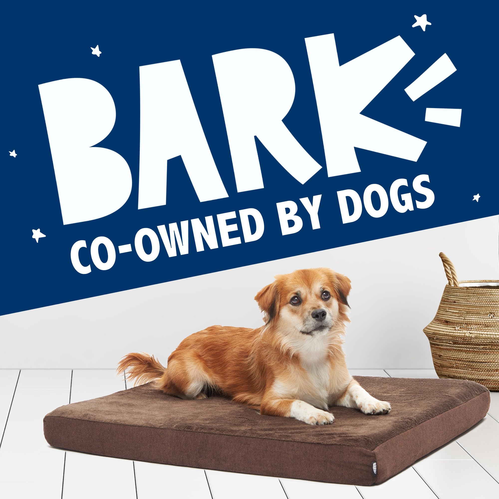 BARKBOX orthopedic bed chew-proof cover close-up indicates longevity