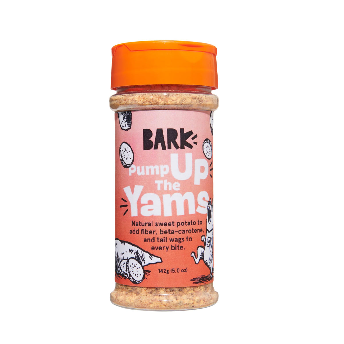BarkBox Pump Up The Yams bottle open for easy topping on kibble