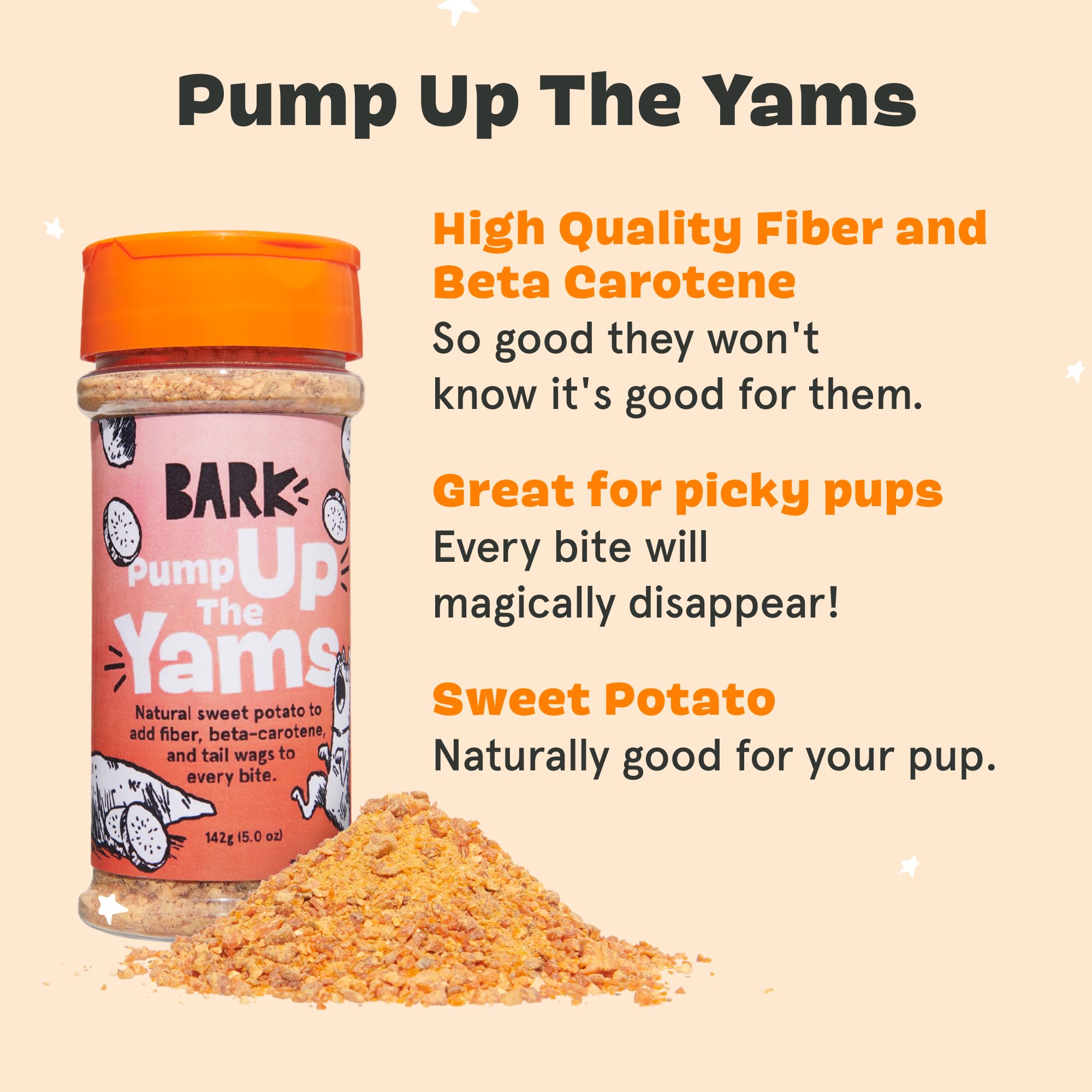 BarkBox Pump Up The Yams shaker bottle ready for topping