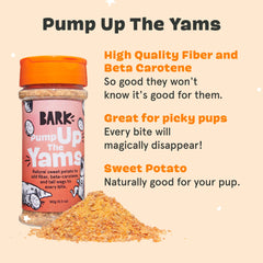 BarkBox Pump Up The Yams shaker bottle ready for topping