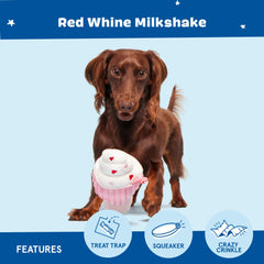 BarkBox Red Whine Milkshake texture-crinkle image shows engaging chew textures.