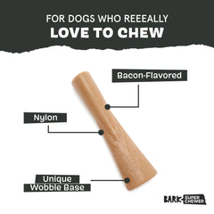 BarkBox Super Chewer bacon bone small close-up with bacon scent for longer play