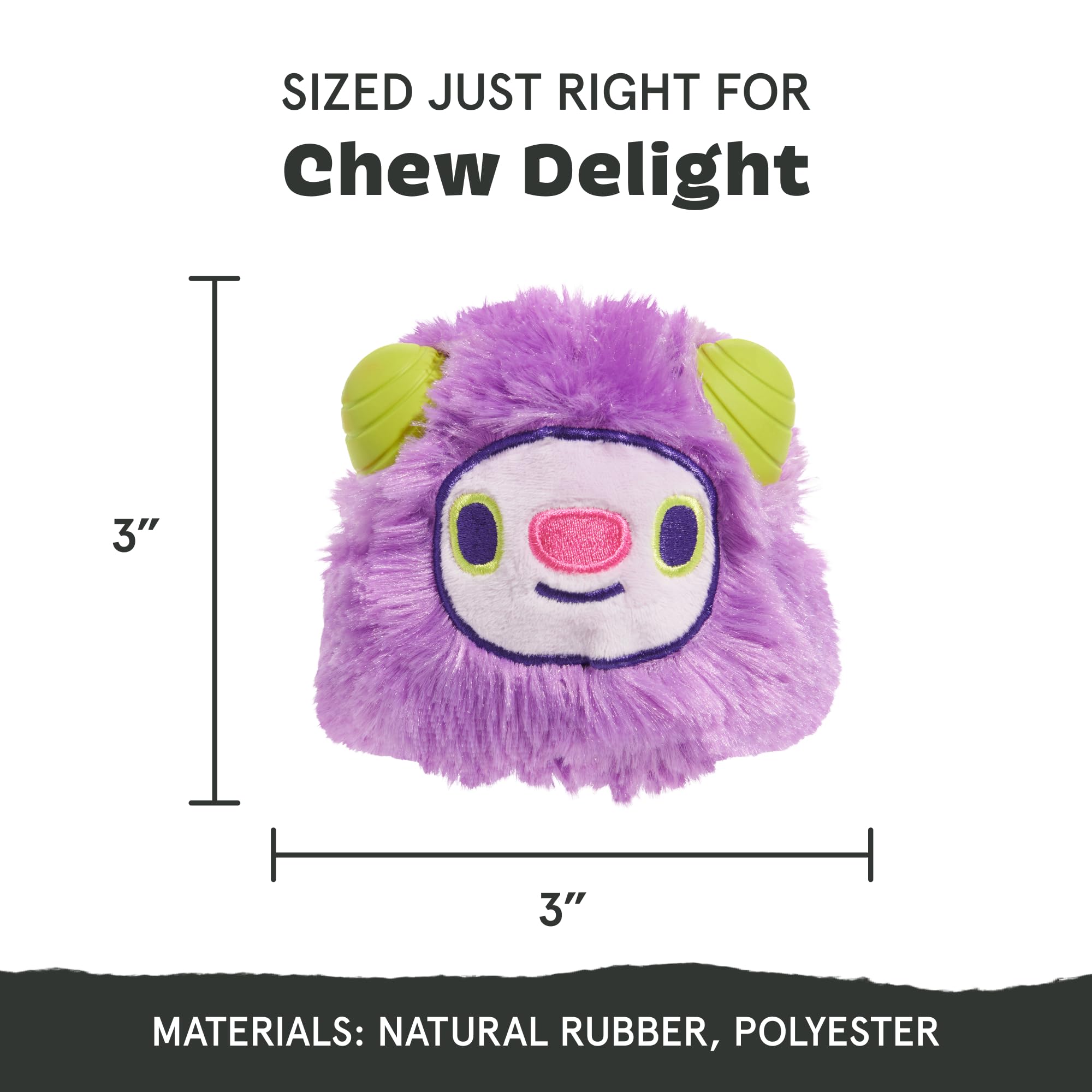 BarkBox Torbert Troll with natural rubber core includes squeaker for extra excitement.