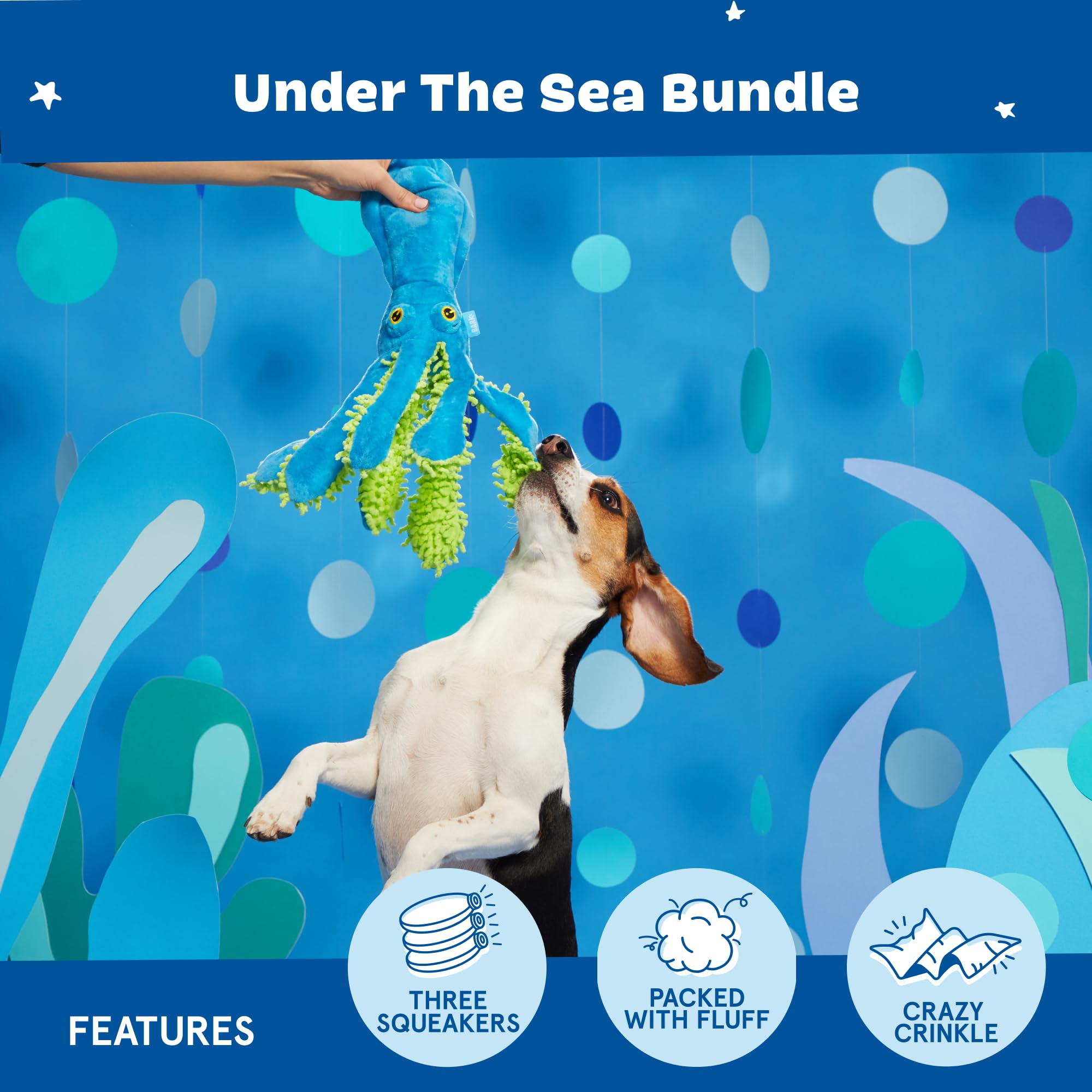 BarkBox Under The Sea Tug toy for energetic dogs