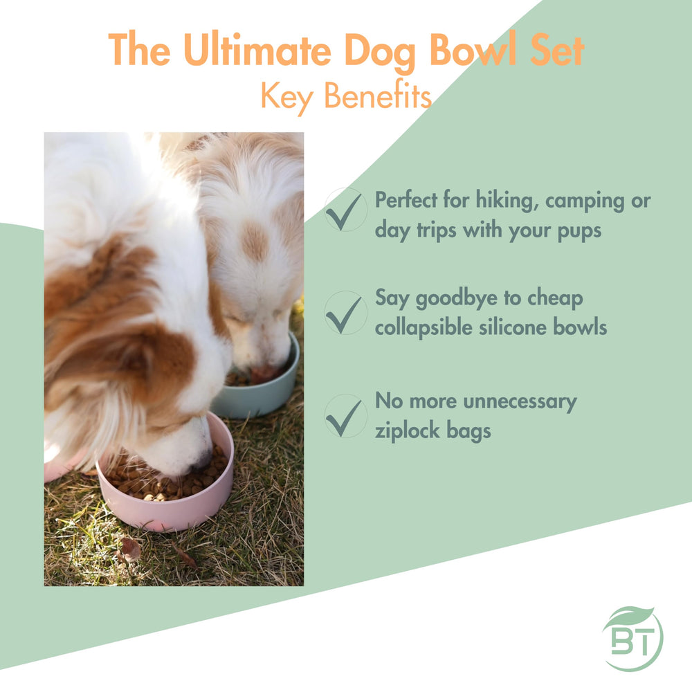 Barkin' Trails Travel Dog Bowls BPA-free plastic for safe travel.