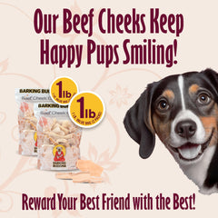 Barking Buddha Beef Cheek Chips long-lasting texture for extended chewing sessions.