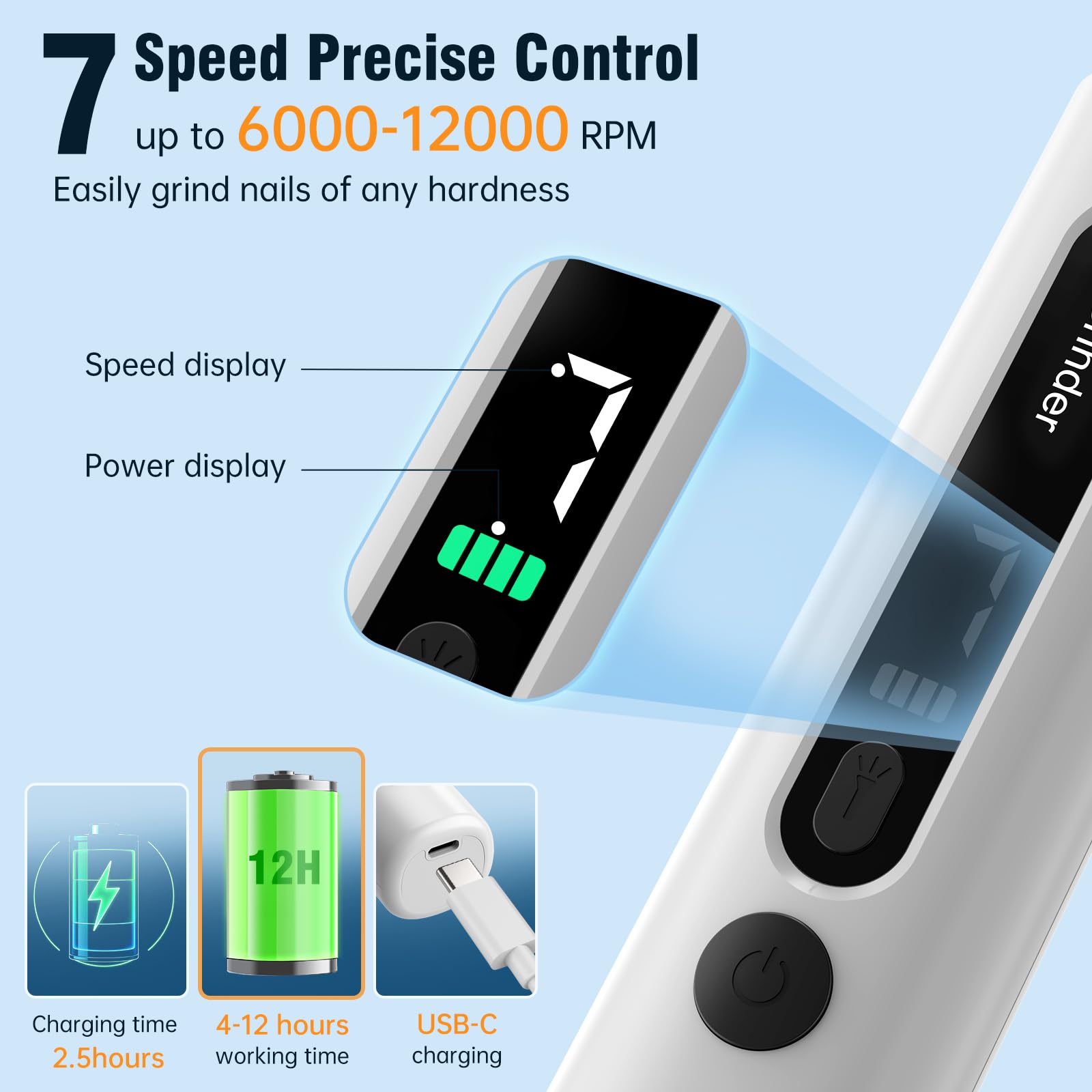 Barkitty 7-speed dial illustrating customizable control for nails