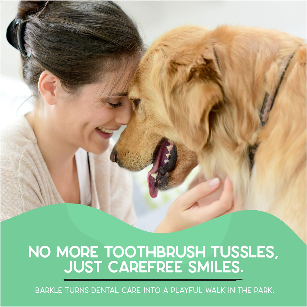 Barkle proprietary formula visuals suggesting dental care science for healthier gums.